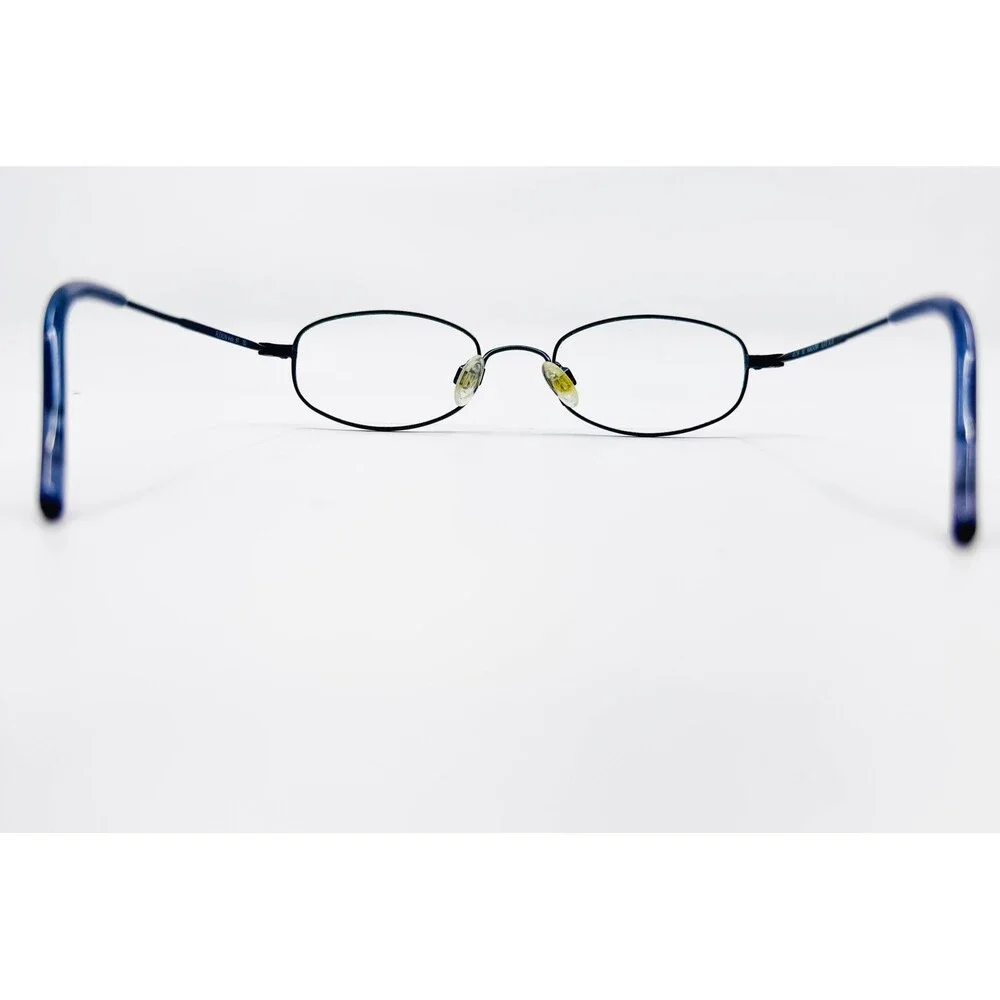 Flexon Eyeglasses Frames Unisex Slate Blue Oval Metal Marchon 46-18-130 36213